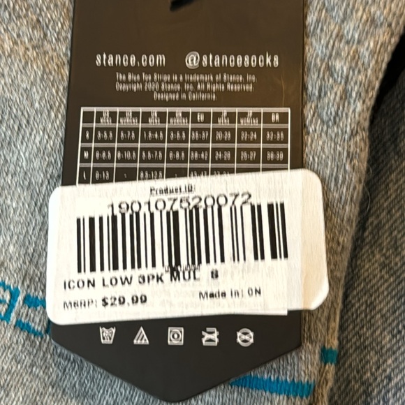 STANCE UNISEX LOW HEIGHT MULTI PACK OF THREE THE ICON 3 PACK NWT - Picture 3 of 3